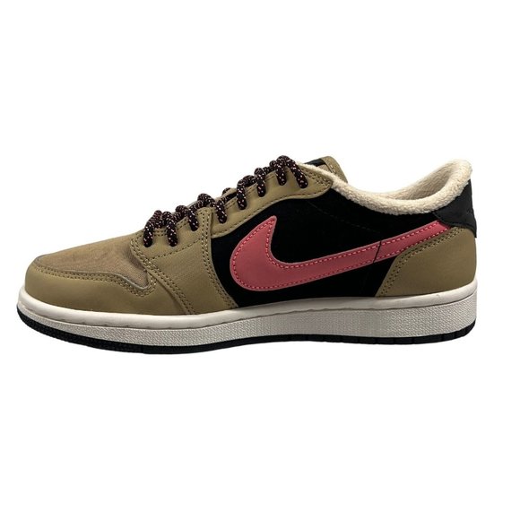 Jordan 1 Retro Low Fleece “Parachute Beige”  Women 6.5 Sneakers Fuzzy Tan Pink - Picture 9 of 16